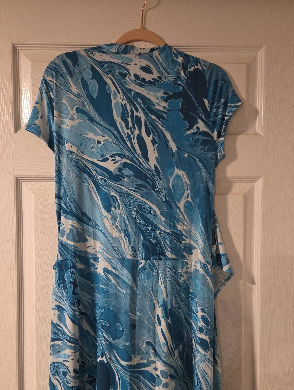 Michael Kors Blue Marble High-Low Dress